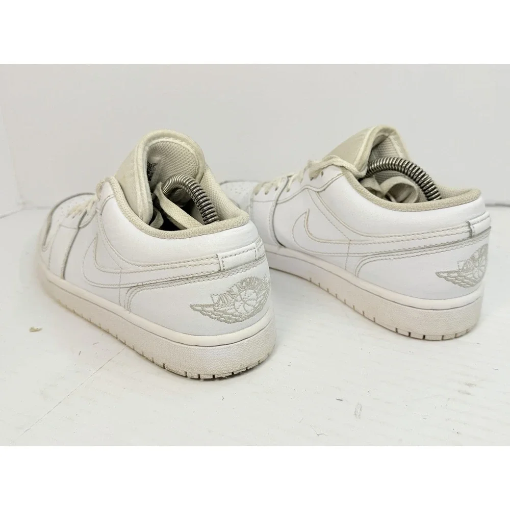 Air Jordan 1 Low Triple White 553558-136 Men's Size 7 Leather Sneakers